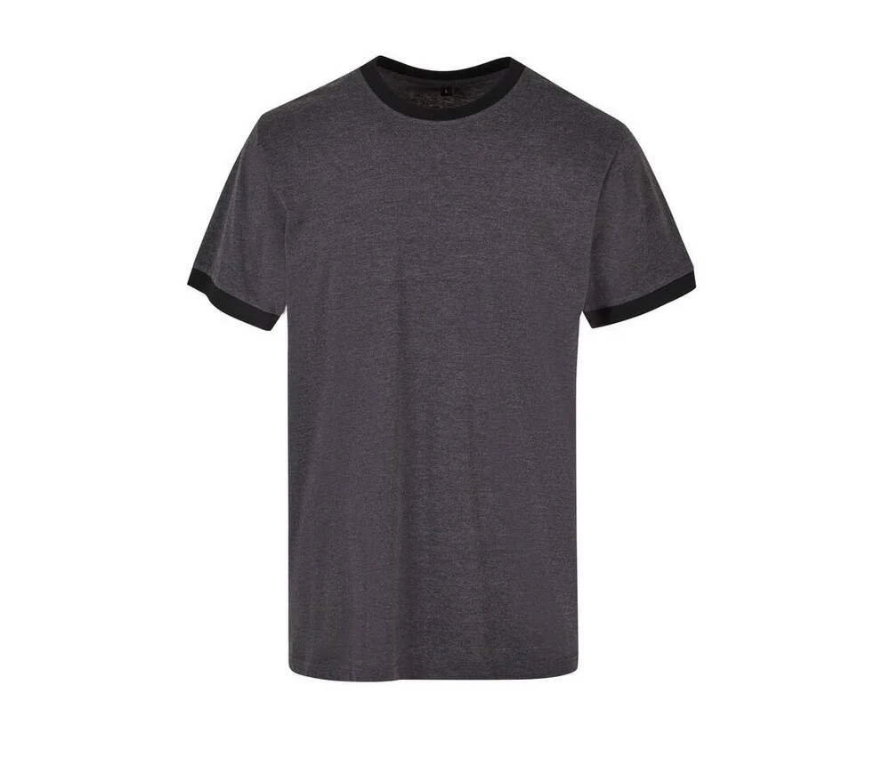 Build Your Brand BYB022 Ringer T-shirt – Charcoal/Black