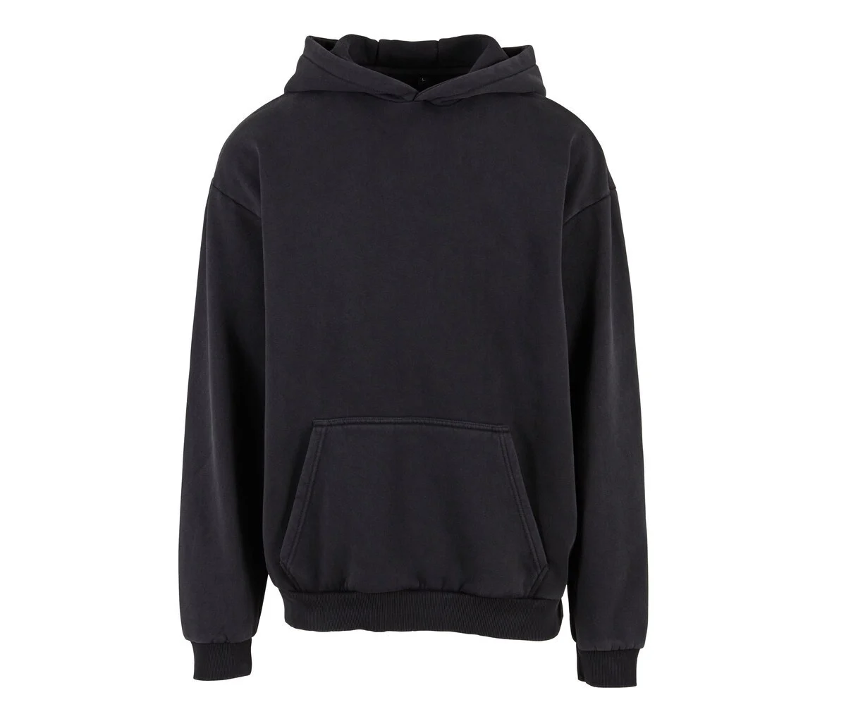 Build Your Brand BY294 Stonewash Heavy Hoodie – Black