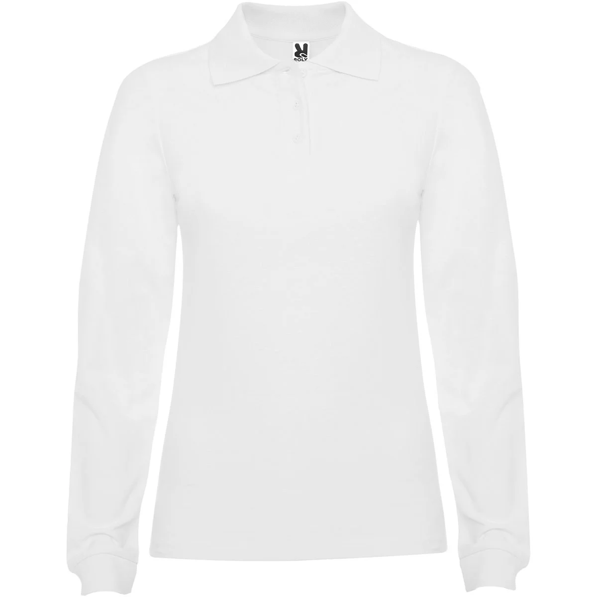 Roly PO6636 Polo Lange Mouwen Dames – Wit