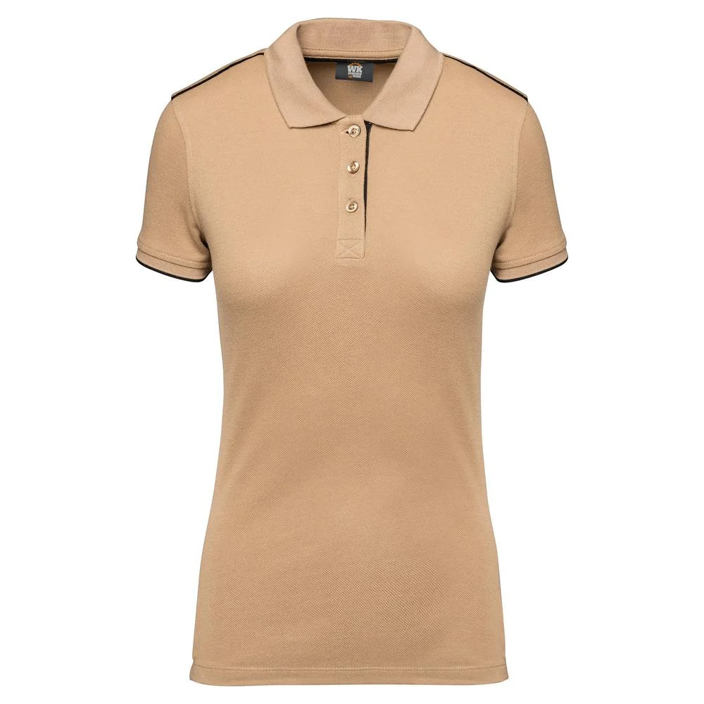 WK. Designed To Work WK271 DayToDay Tweekleurig Polo Dames – Camel/Zwart