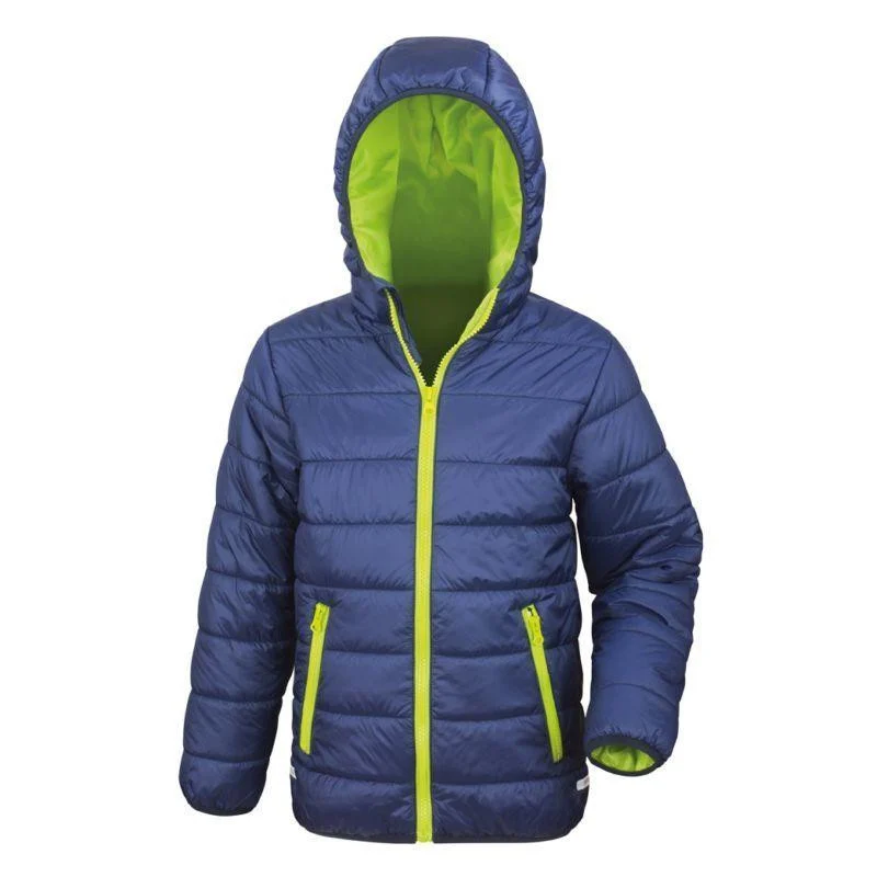 Result R233J Gewatteerde Jas Kinderen – Navy/Lime