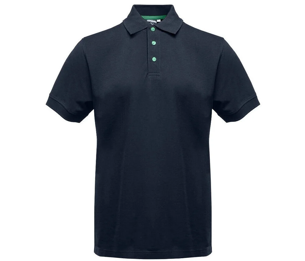 Black&Match BM100 Polo met Contrasterende Knopen – Navy / Kelly Green