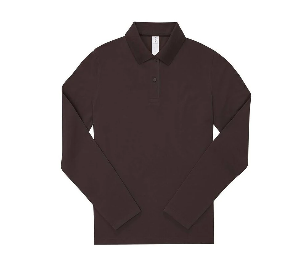 B&C BCW462 Polo Lange Mouwen Dames – Roasted Coffee