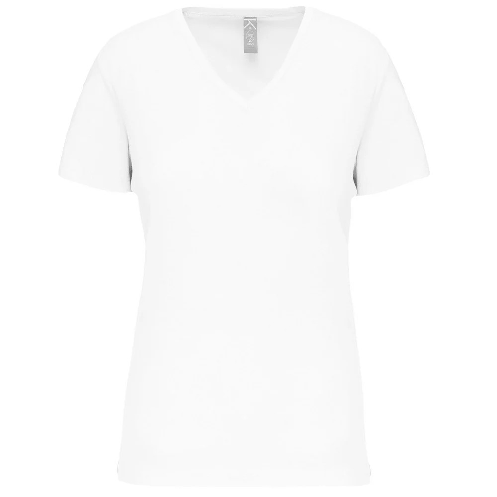 Kariban K3029IC Biologisch T-shirt V-hals Dames – Wit