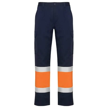 Roly HV9300 Naos Werkbroek Hoge Zichtbaarheid – NAVY BLAUW/FLUOR ORANJE