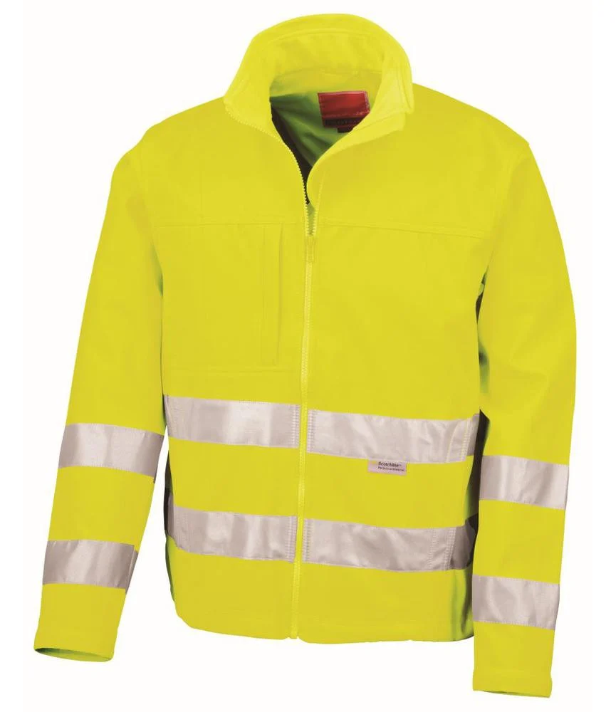 Result RS117 Safe-Guard Softshell Jas Hoge Zichtbaarheid – Fluorescent Yellow