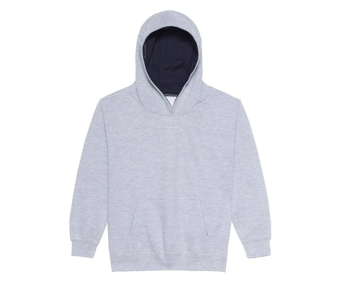 AWDIS JH03J Varsity Kinderhoodie – Heather Grey/French Navy