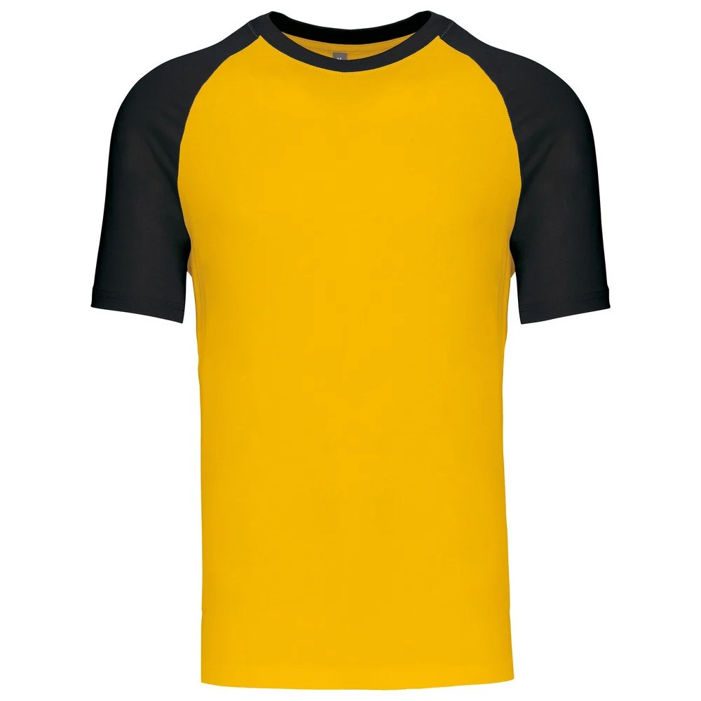 Kariban K330 Tweekleurig T-shirt Heren – Geel/Zwart