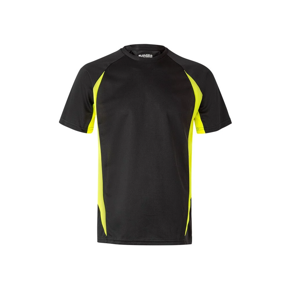 Velilla 36034 Sport Tweekleurig T-shirt – Zwart/Geel