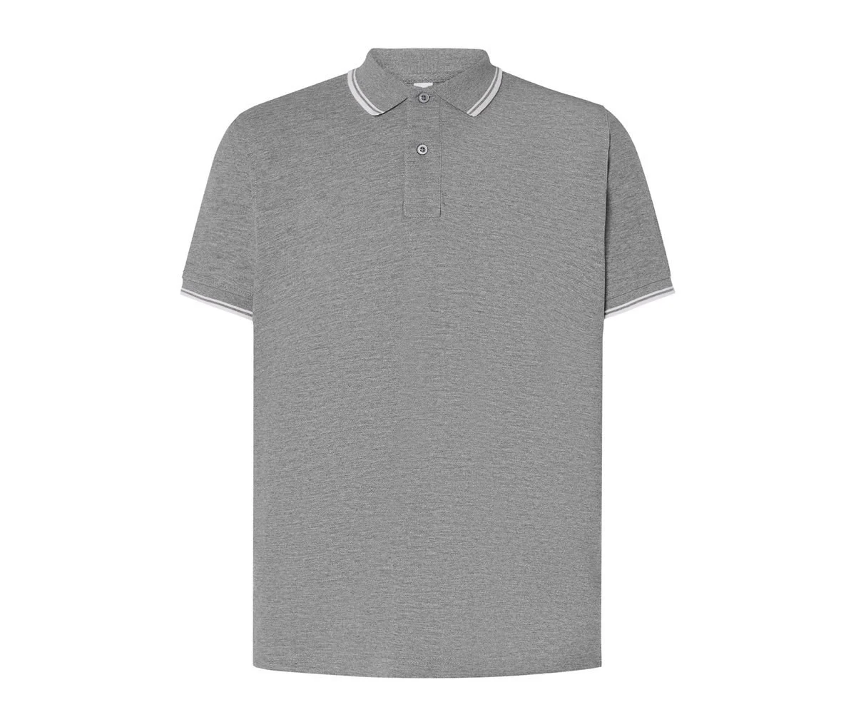 JHK JK205 Piqué Polo Heren – Grey melange / White