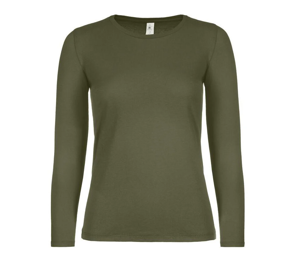 B&C BC06T #E150 T-shirt Lange Mouwen Dames – Urban Khaki