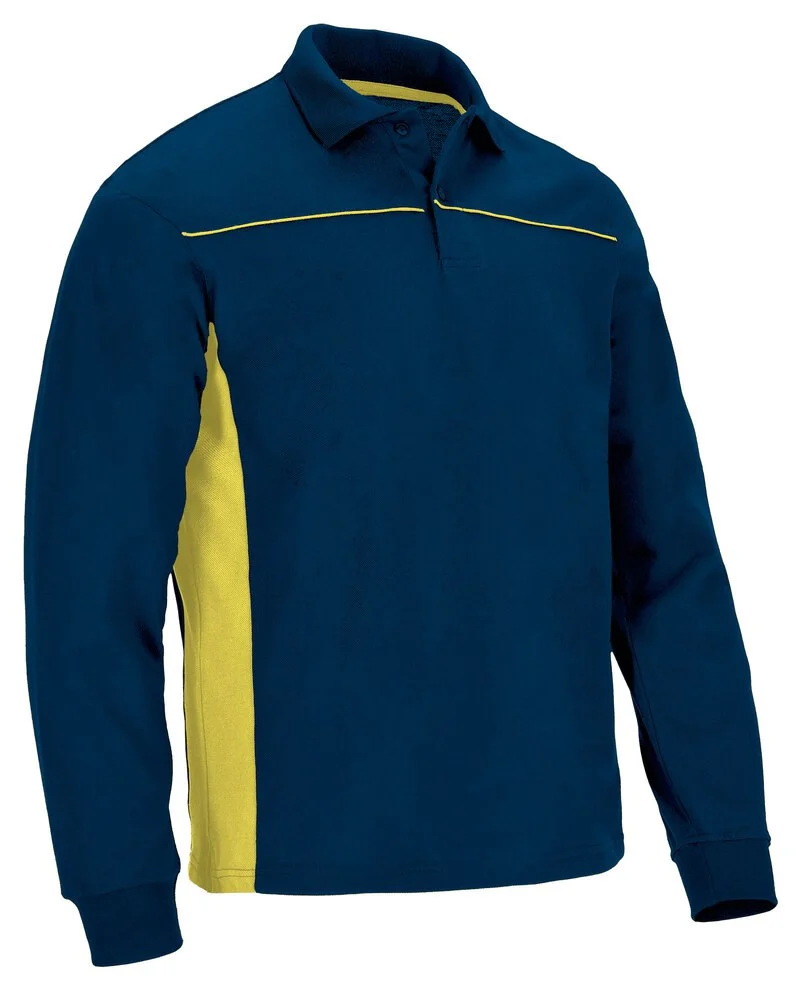 Valento POVATHL Thunder Polo Lange Mouwen – orion navy blue-lemon yellow