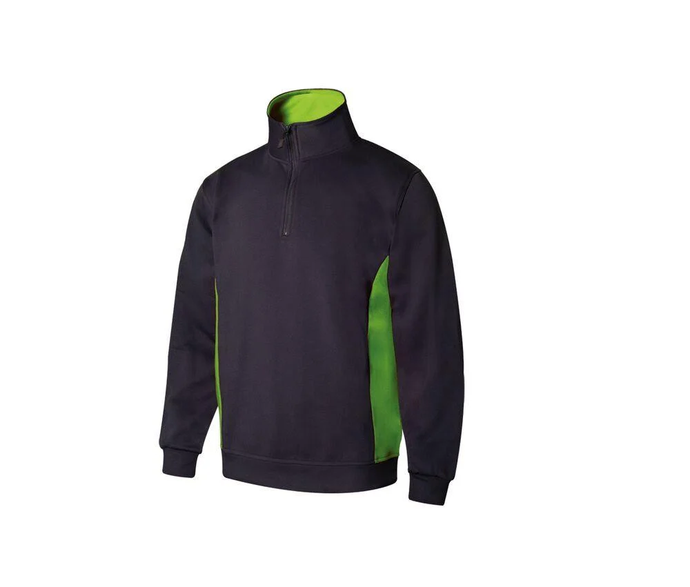 Velilla V5704 Bicolor Sweater met Ritskraag – Navy/Lime