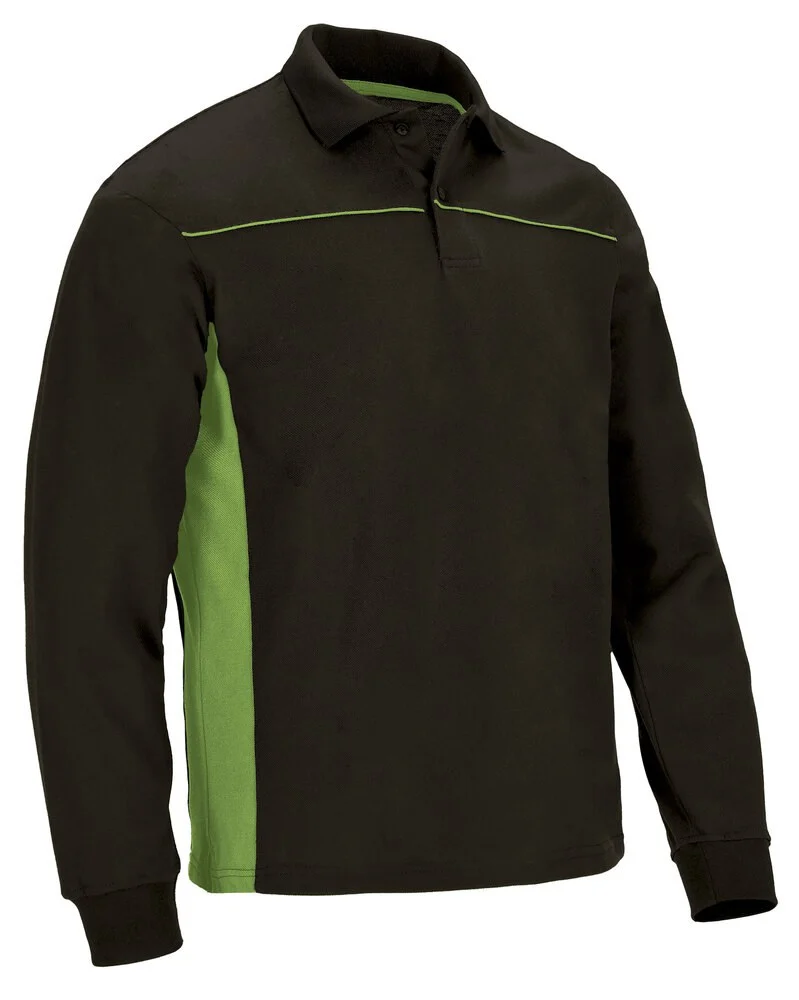 Valento POVATHL Thunder Polo Lange Mouwen – black-apple green