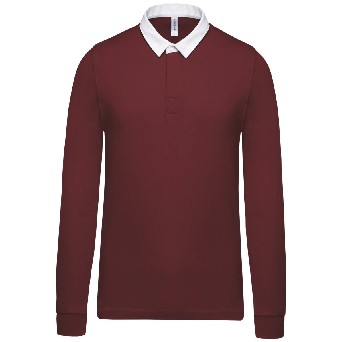 Kariban K213 Rugbypolo Heren – Wijn / Wit