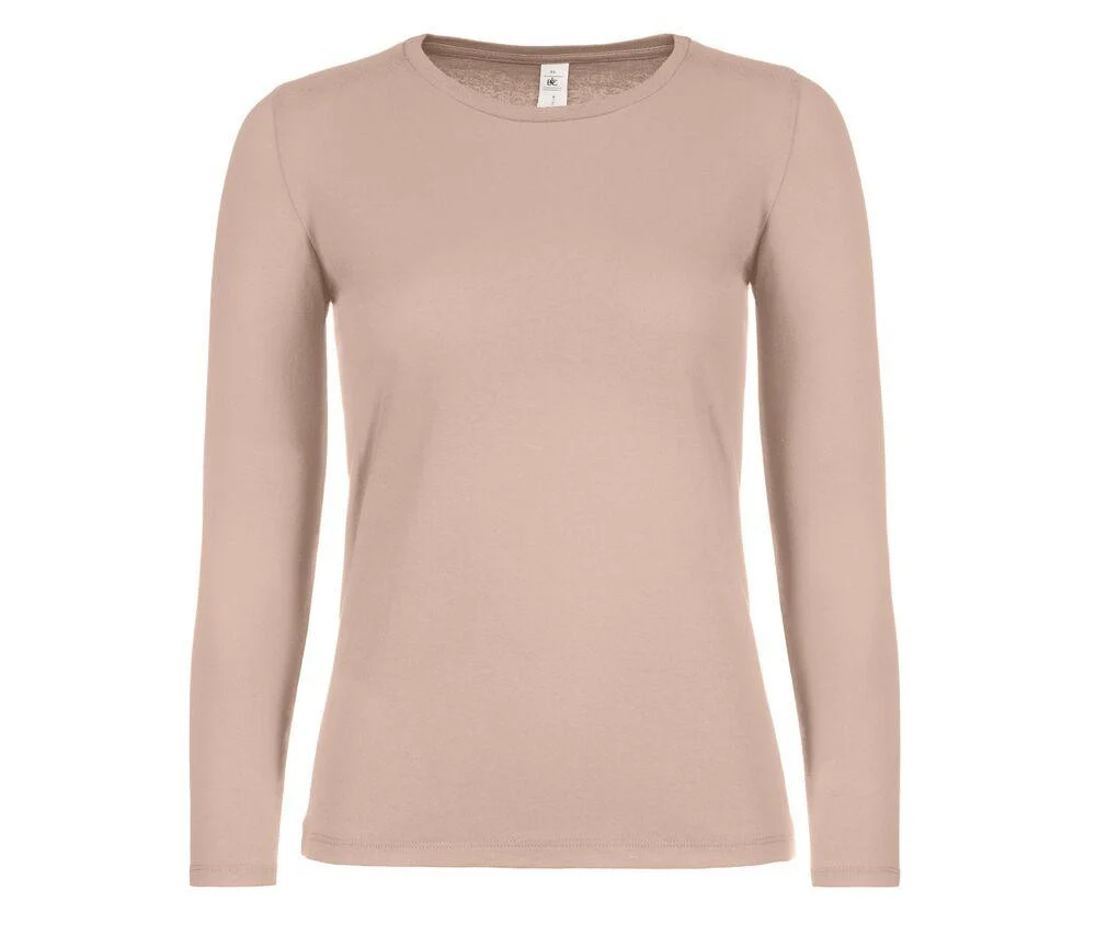 B&C BC06T #E150 T-shirt Lange Mouwen Dames – Millenial Pink