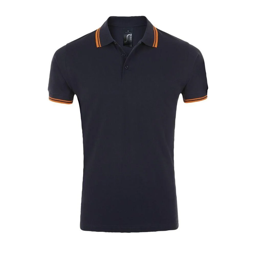 SOL'S 00577 Pasadena Polo Heren – Frans marine/Neon oranje
