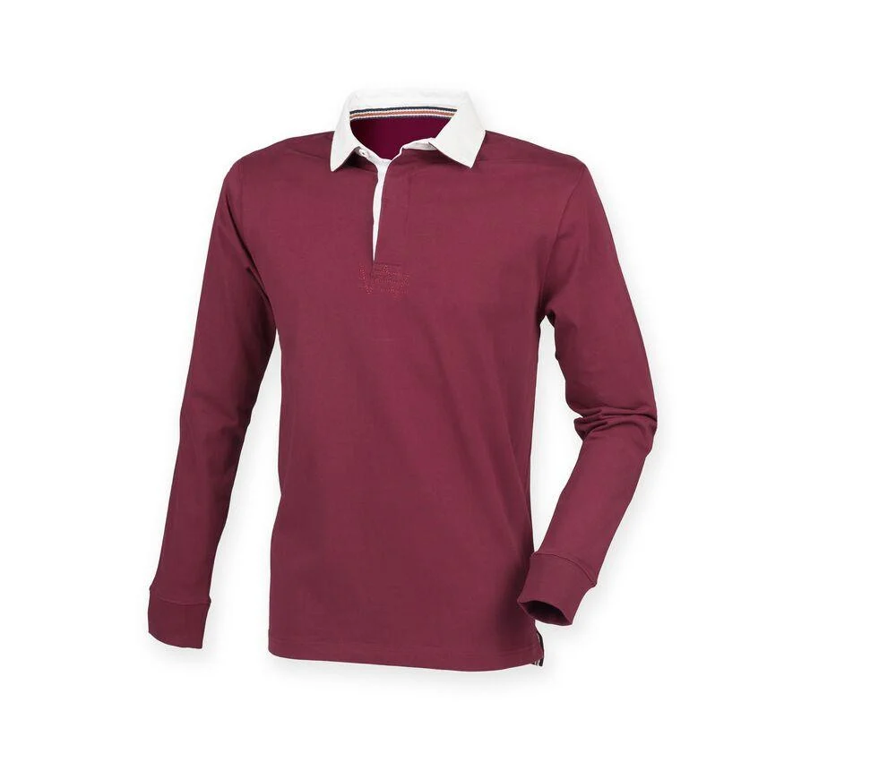 Front Row FR104 Premium Superfit Rugbyshirt Heren – Deep Burgundy