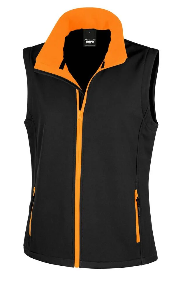 Result R232F Core Softshell Bodywarmer Dames – Black / Orange
