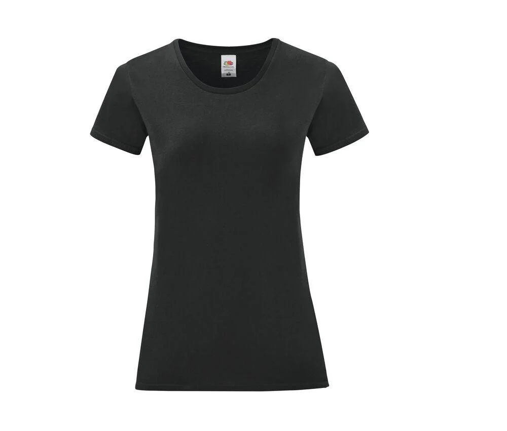 Fruit of the Loom SC151 Iconic T-shirt Dames – Black