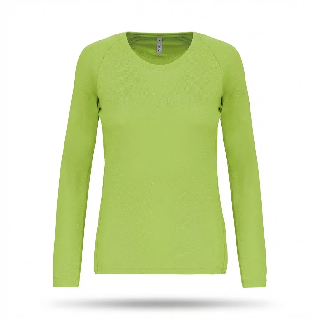Proact PA444 Sport T-shirt Lange Mouwen Dames – Limoengroen