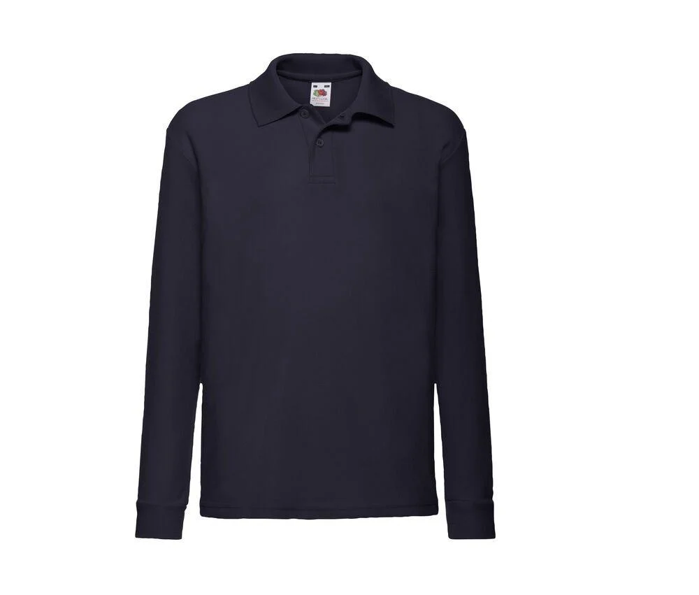 Fruit of the Loom SC3201 Kinderpolo Lange Mouwen – Deep Navy
