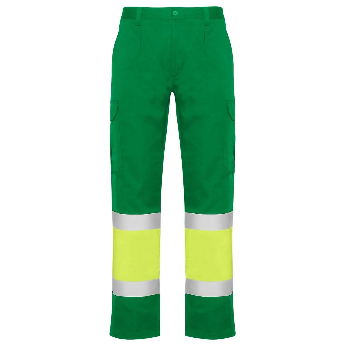 Roly HV9300 Naos Werkbroek Hoge Zichtbaarheid – VERDE JARDÍN/AMARILLO FLÚOR