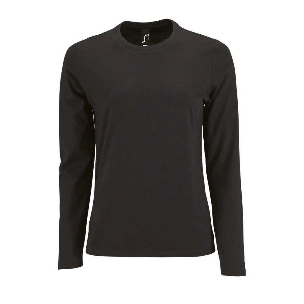 SOL'S 02075 Imperial T-shirt Lange Mouwen Dames – Diepzwart