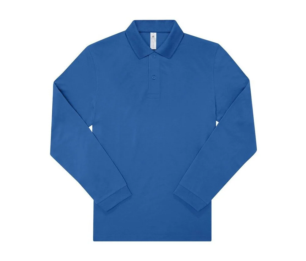 B&C BCU425 Fijne Piqué Polo Lange Mouwen – Royal Blue