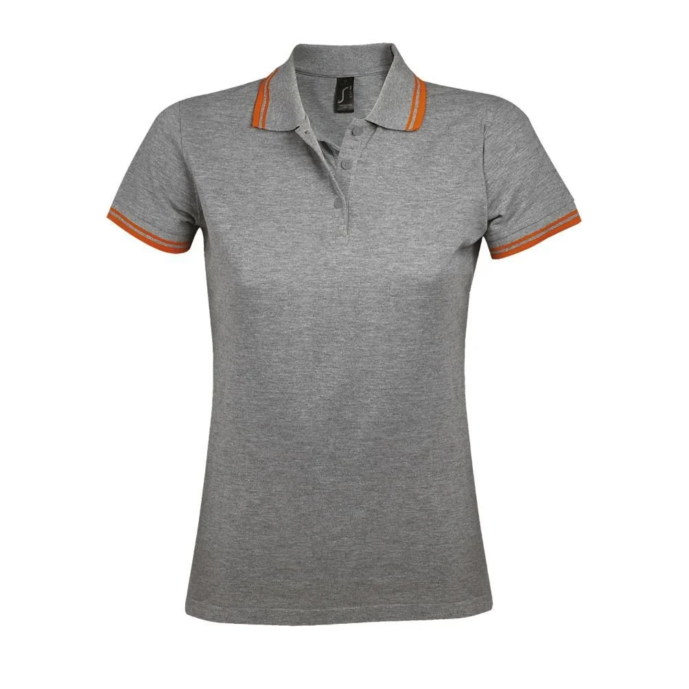 SOL'S 00578 Pasadena Polo Dames – Grijs gemêleerd / Oranje