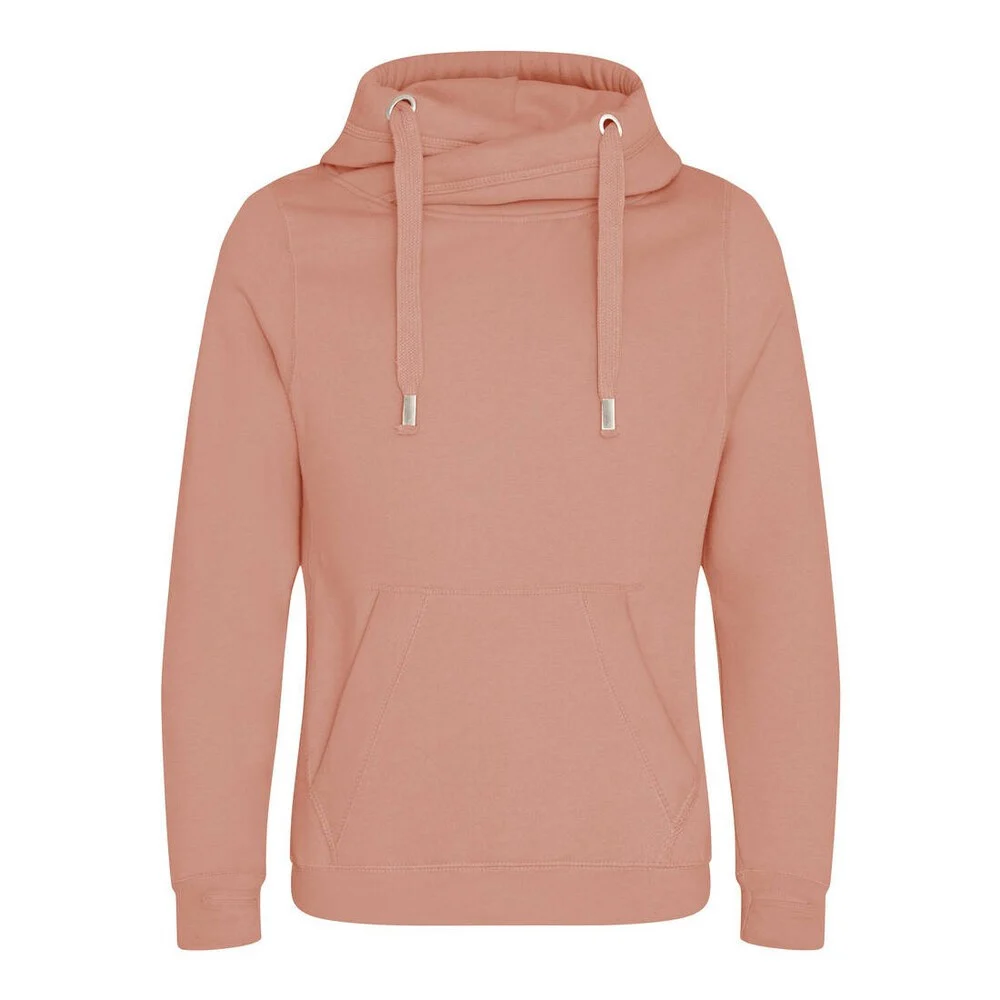 AWDIS JH021 Hoodie met Gekruiste Hals – Dusty Pink