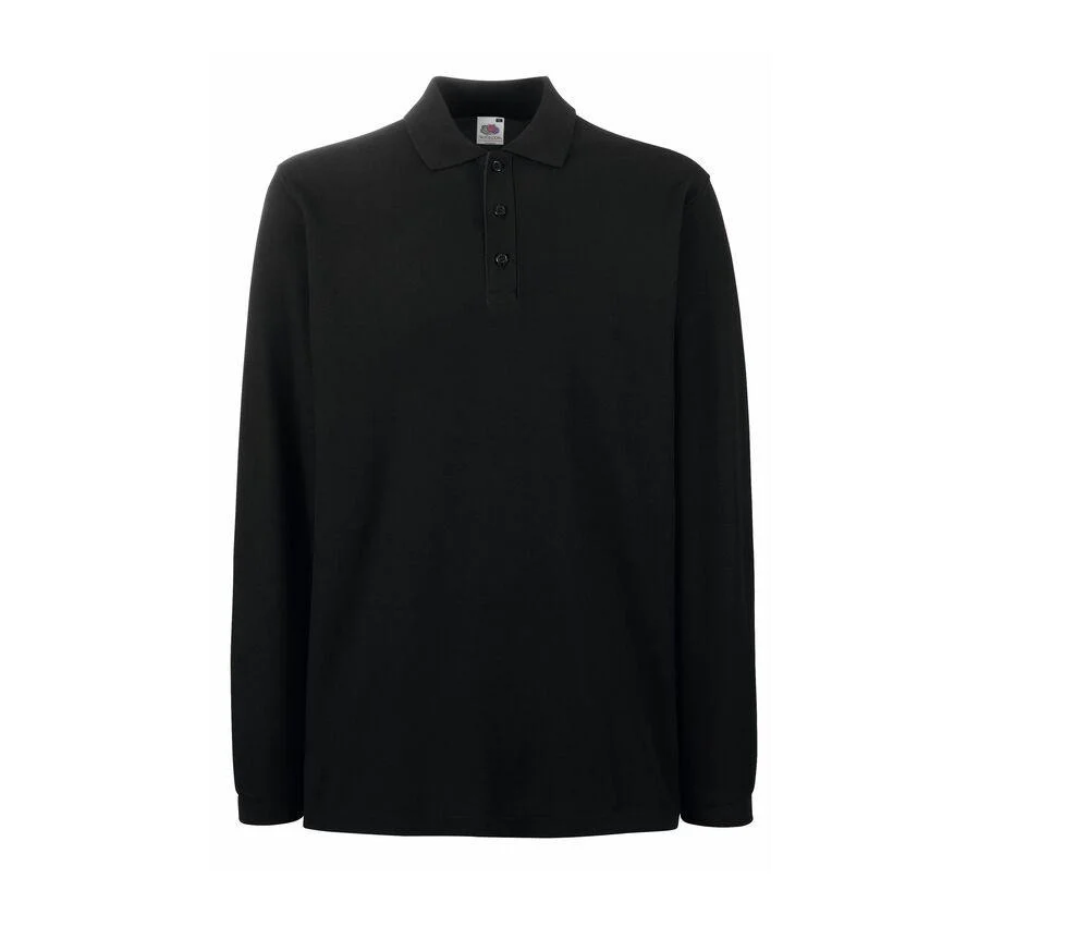Fruit of the Loom SC384 Premium Polo Lange Mouwen – Black