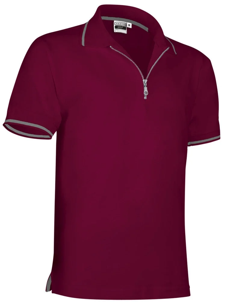 Valento POVAGOL Golf Polo – mahogany garnet-cement grey