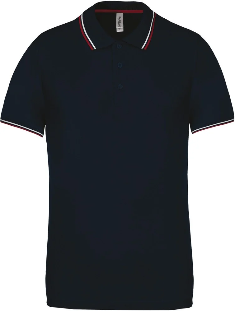 Kariban K250 Polo Heren – Marine / Wijn / Wit