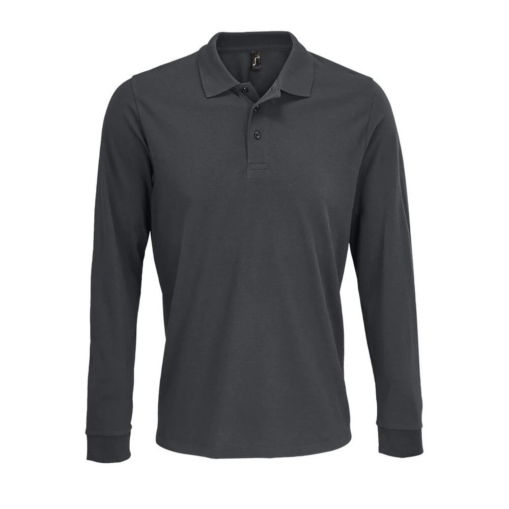 SOL'S 03983 Prime Polo Lange Mouwen – Donkergrijs