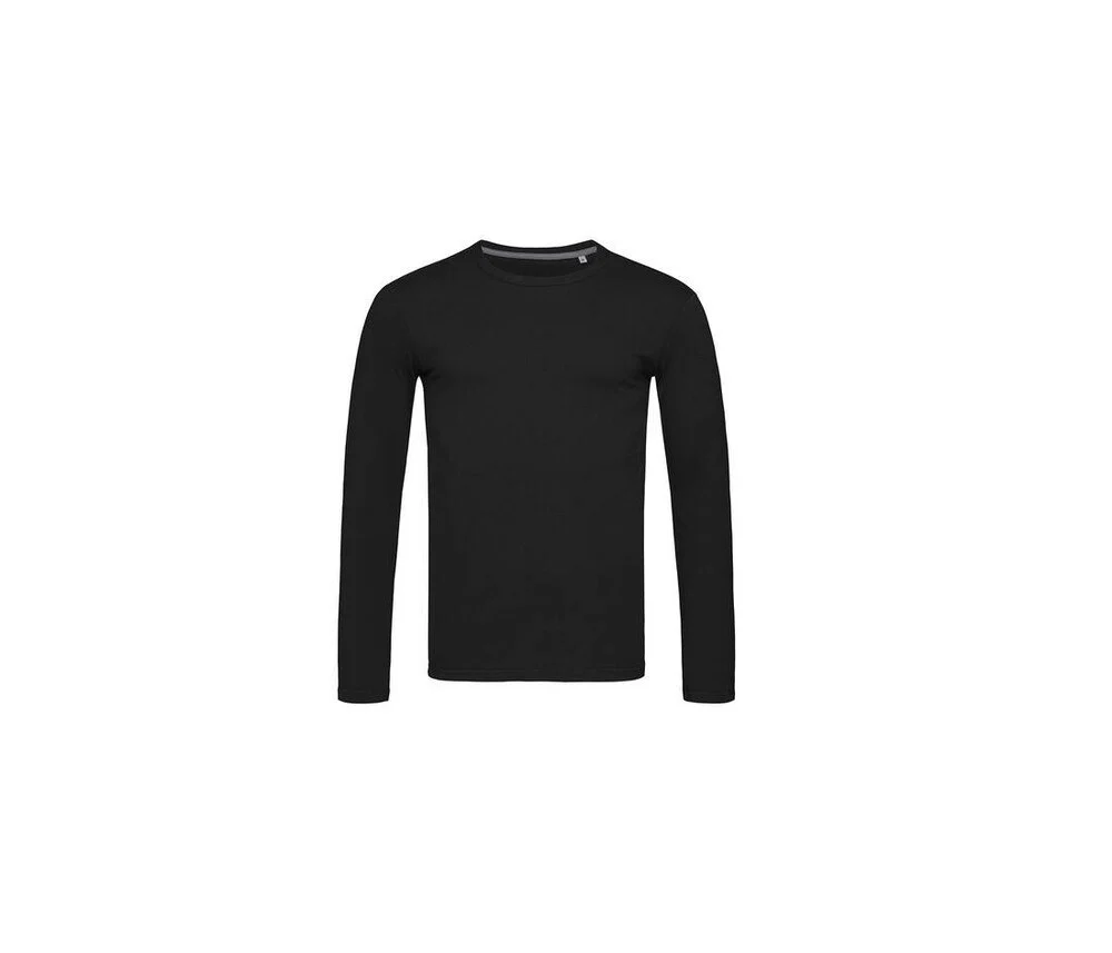 Stedman ST9620 Clive Stretch T-shirt Lange Mouwen Heren – Zwart Opaal