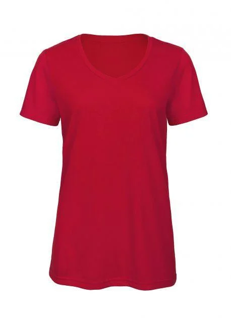 B&C BC058 TW058 Tri-Blend V-hals T-shirt Dames – Red