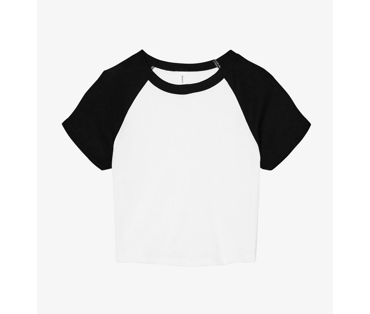 Bella+Canvas BE1201 Micro Rib Raglan Baby Tee Dames – White / Black