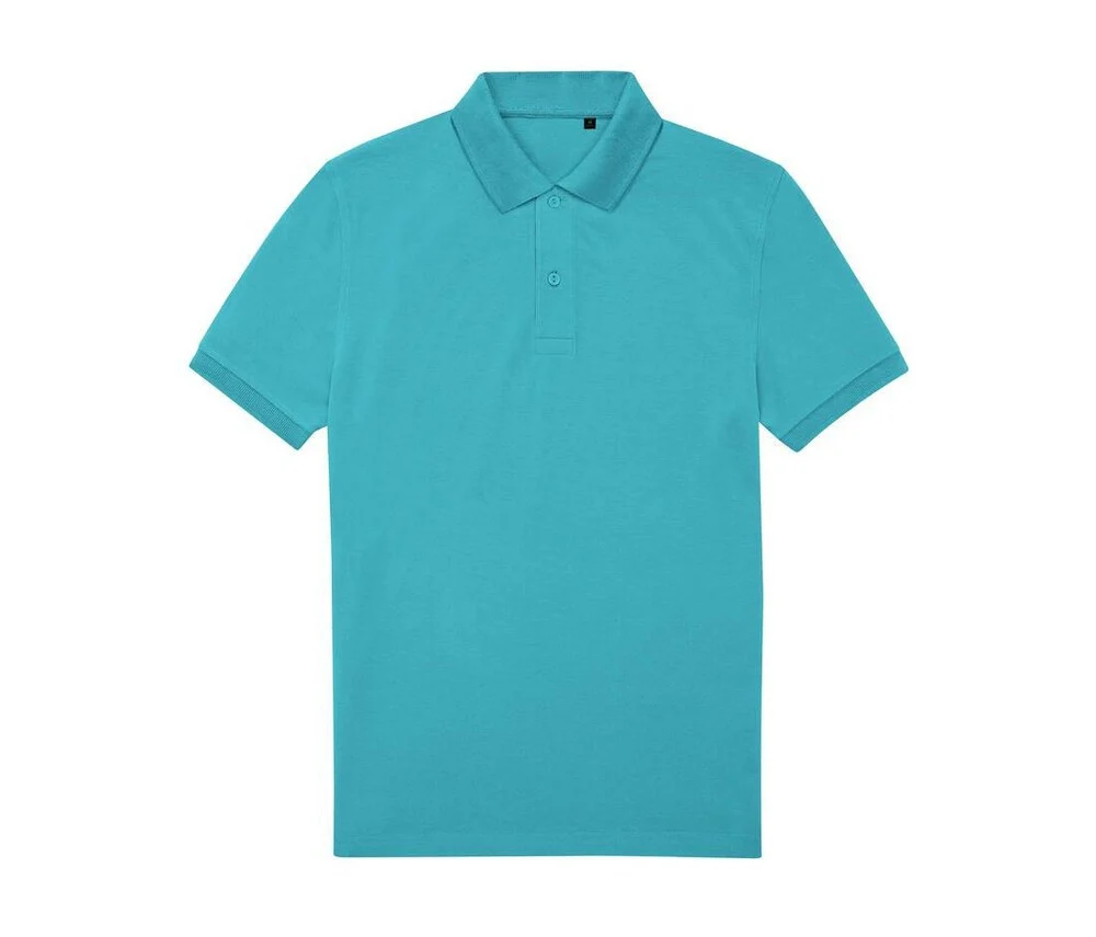 B&C BCU428 65/35 Gerecycled Polyester Polo Heren – Pop Turquoise
