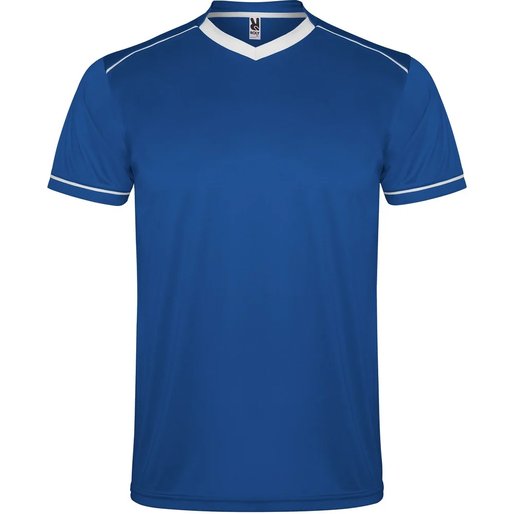 Roly CJ0457 United Sportset T-shirt + Short Kinderen – Koningsblauw/Wit