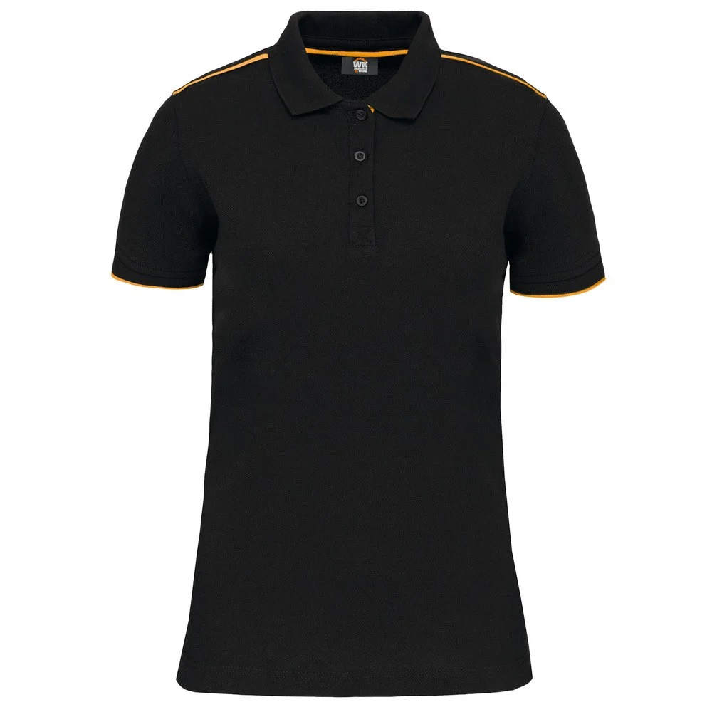 WK. Designed To Work WK271 DayToDay Tweekleurig Polo Dames – Zwart / Geel