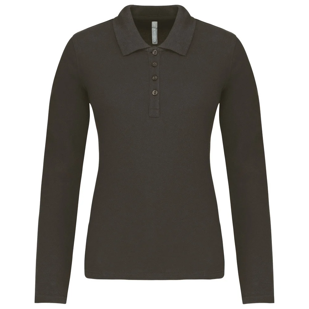 Kariban K257 Polo Lange Mouwen Dames – Donkergrijs