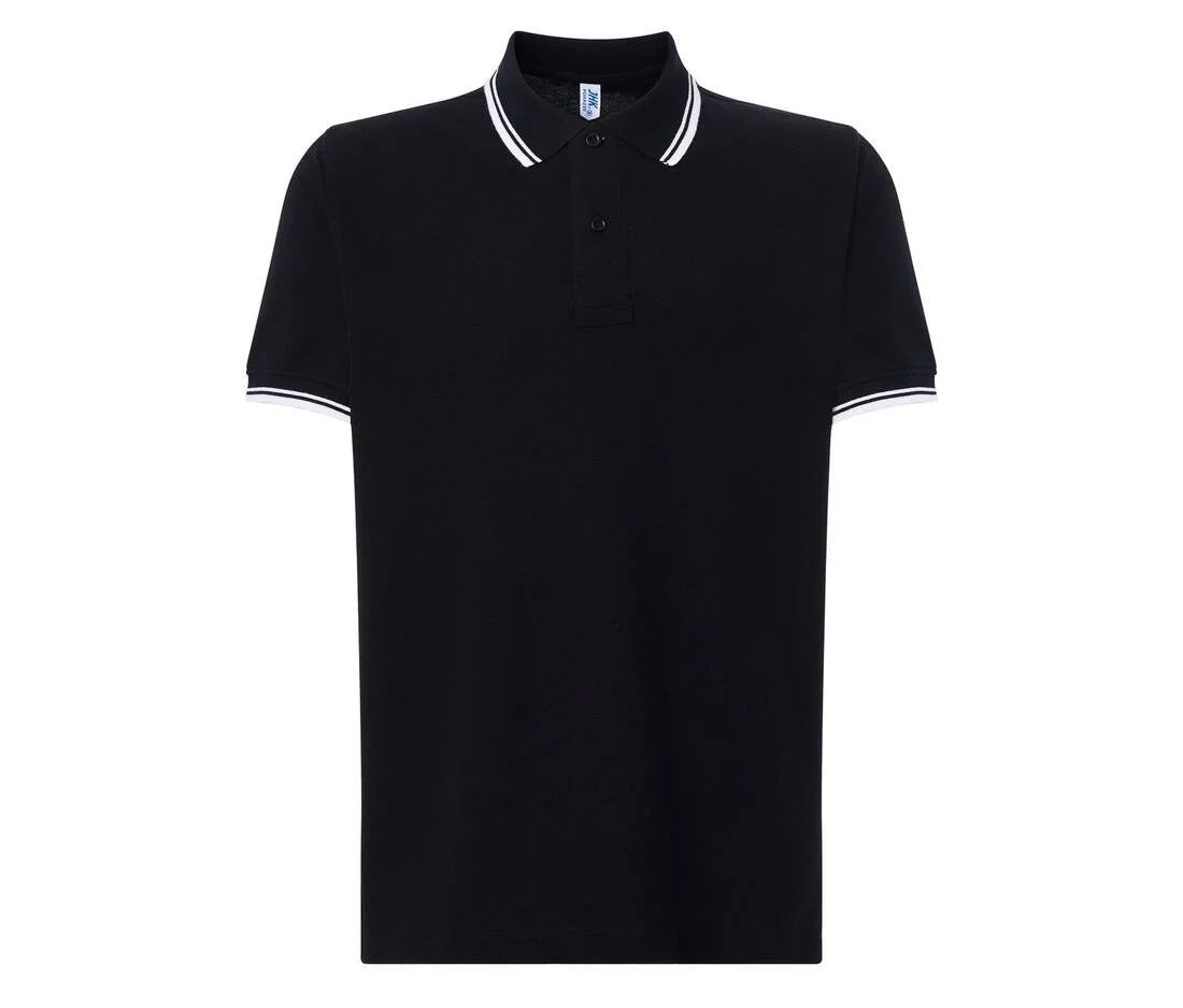 JHK JK205 Piqué Polo Heren – Black / White