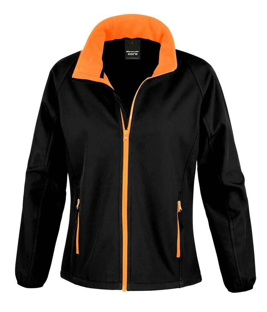 Result R231F Core Softshell Jas Dames – Black / Orange