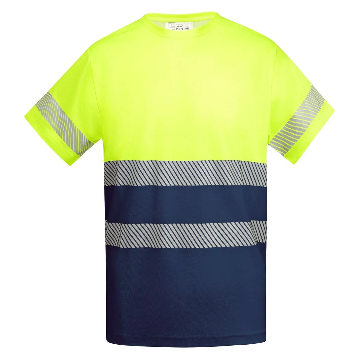 Roly HV9317 Tauri T-shirt Hoge Zichtbaarheid – MARINO/AMARILLO FLUOR
