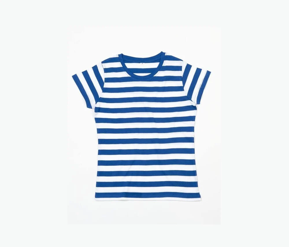 Mantis MT110S Biologisch Gestreept T-shirt Dames – Klassiek blauw/wit