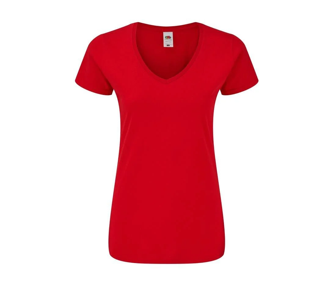 Fruit of the Loom SC155 V-hals T-shirt Dames – Red