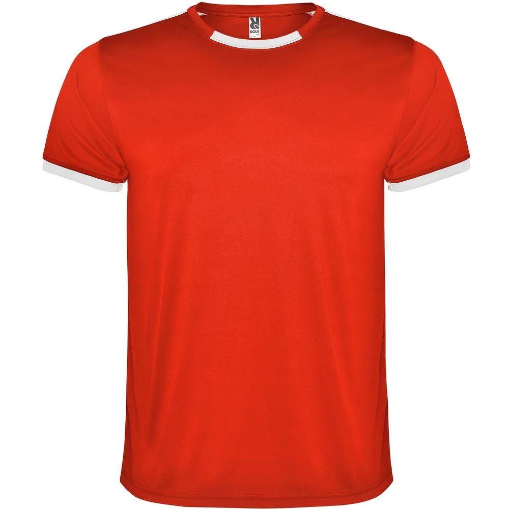 Roly CJ0452 Racing Sportset T-shirt + Short Kinderen – Wit/Rood