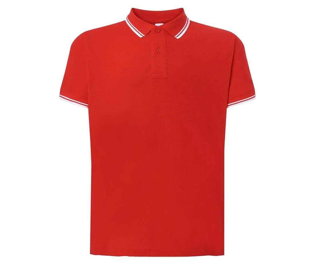 JHK JK205 Piqué Polo Heren – Red / White