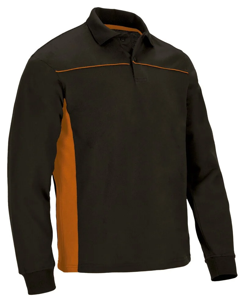 Valento POVATHL Thunder Polo Lange Mouwen – black-party orange